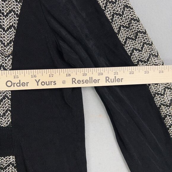 Chicos Travelers Jacket Womens 3 Black Metallic Chevron Open Boho Resort Evening - Picture 9 of 13